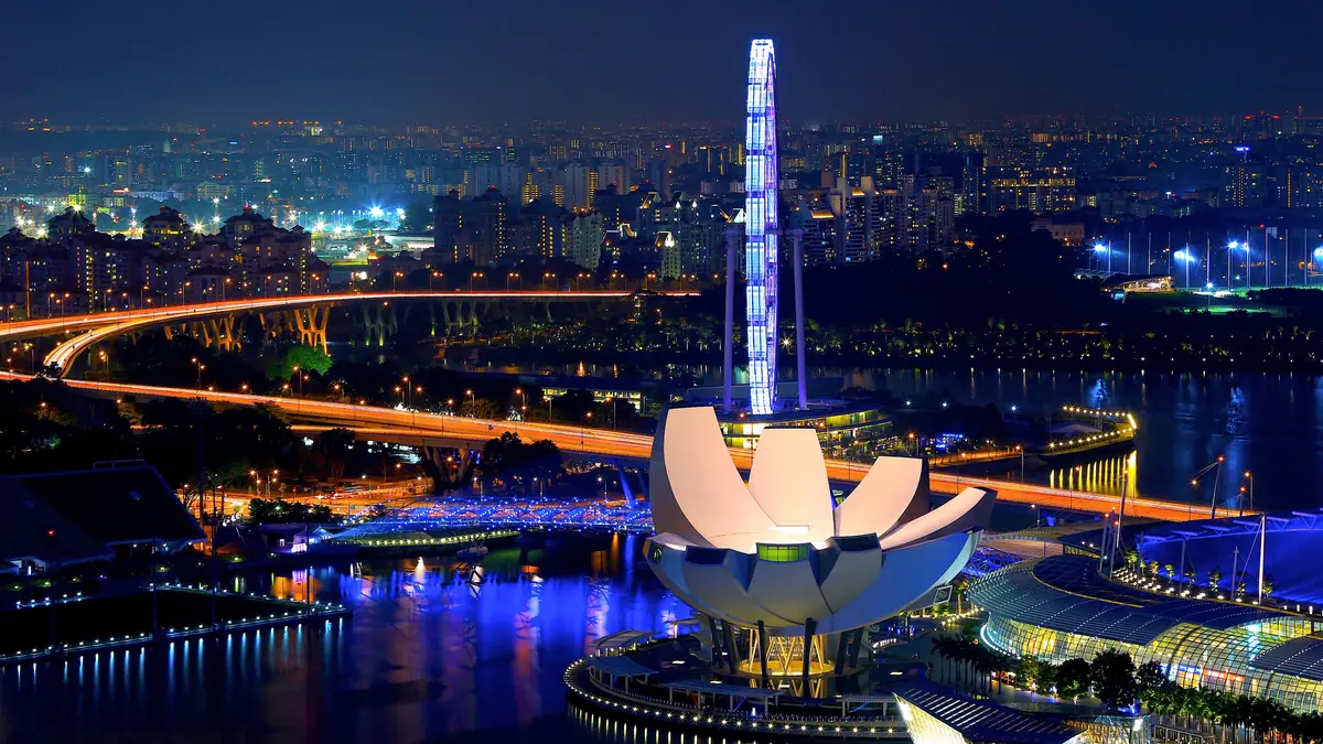 ArtScience Museum at night