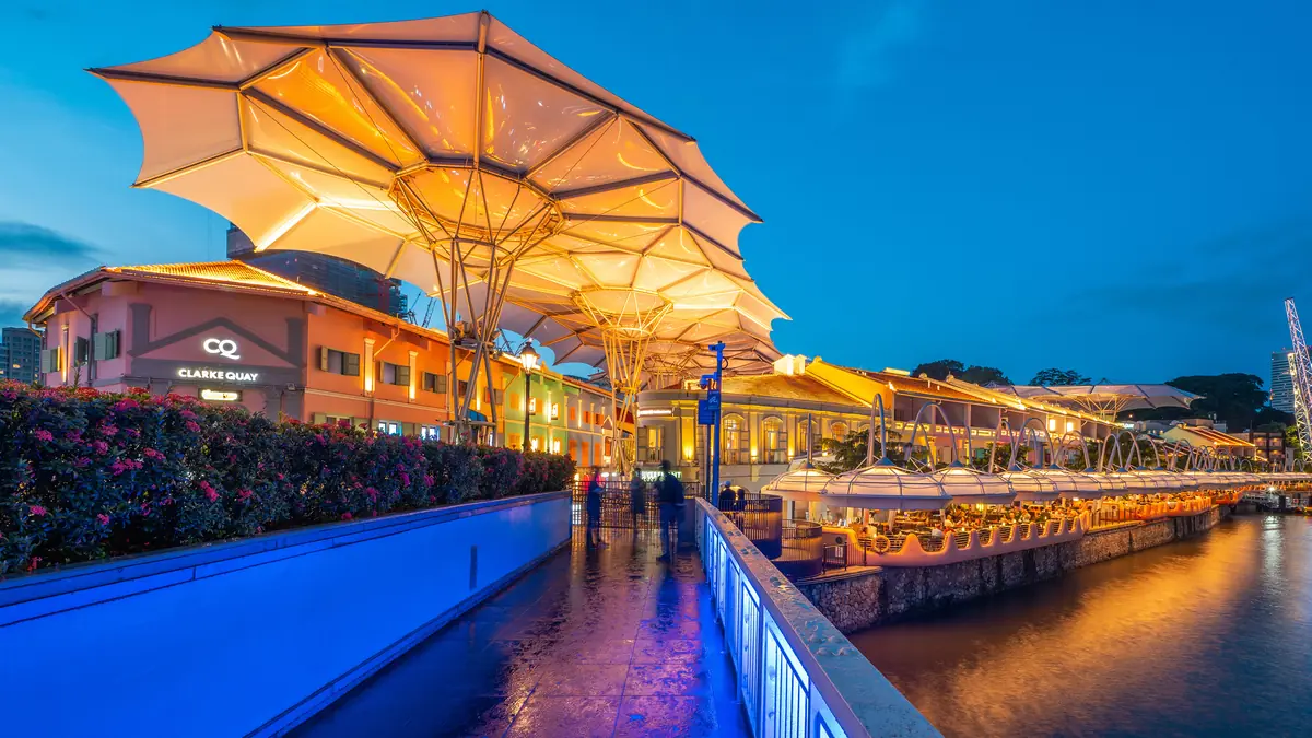 Clarke Quay at blue hour