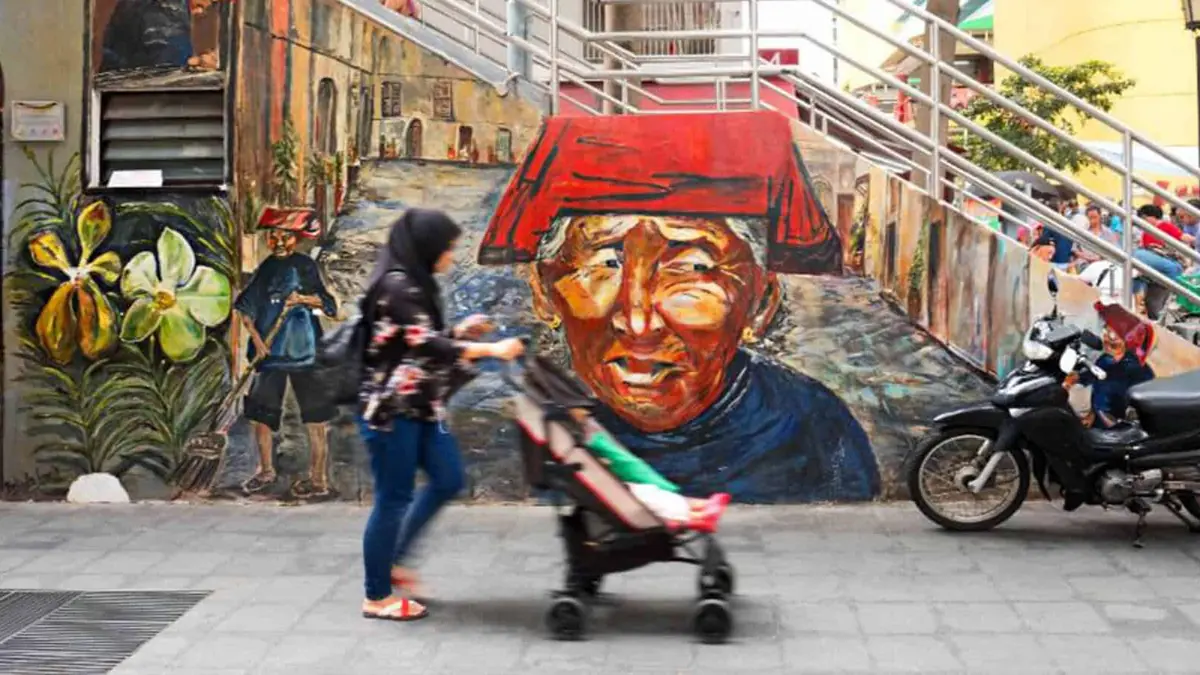 Kreta Ayer Square — Kreta Ayer Square, Singapore — samsui mural