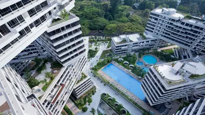 The Interlace — The stacked, interlocking apartment blocks of The Interlace, an award-winning residential landmark in Singapore