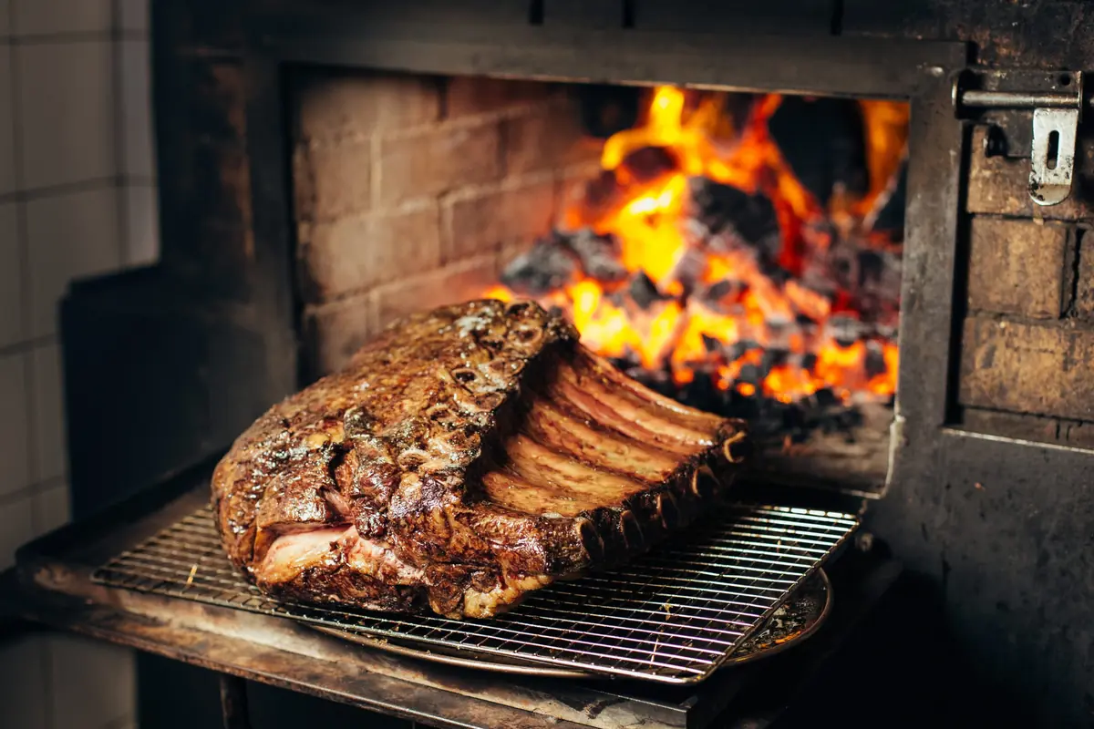 Wagyu cooked over the live-fire grill at Burnt Ends, Singapore