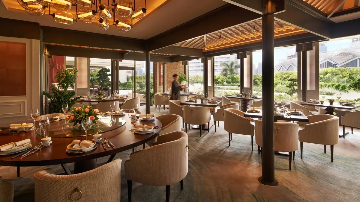 The Cherry Garden dining room at Mandarin Oriental Singapore