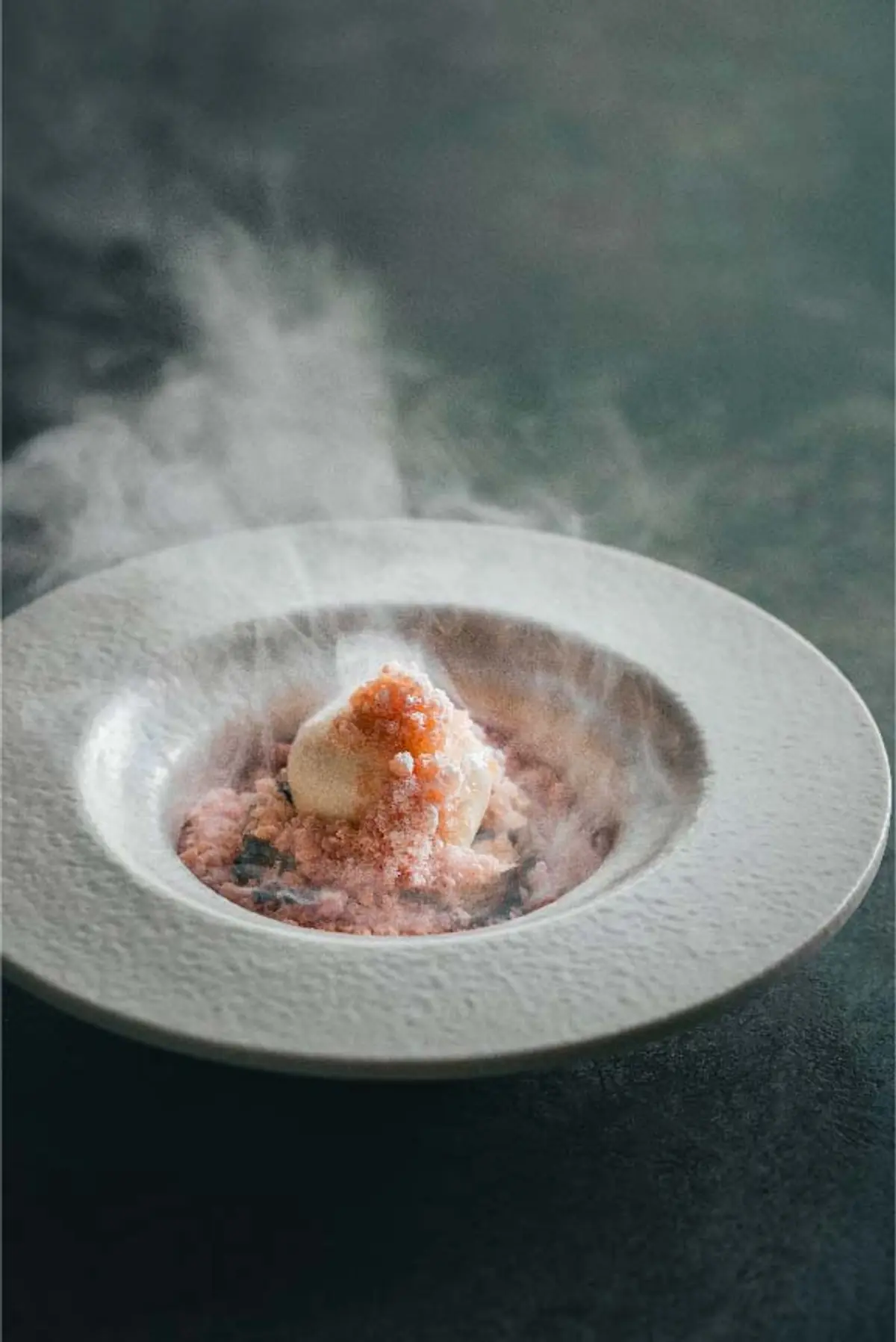 A smoking seafood course at Cloudstreet, Singapore