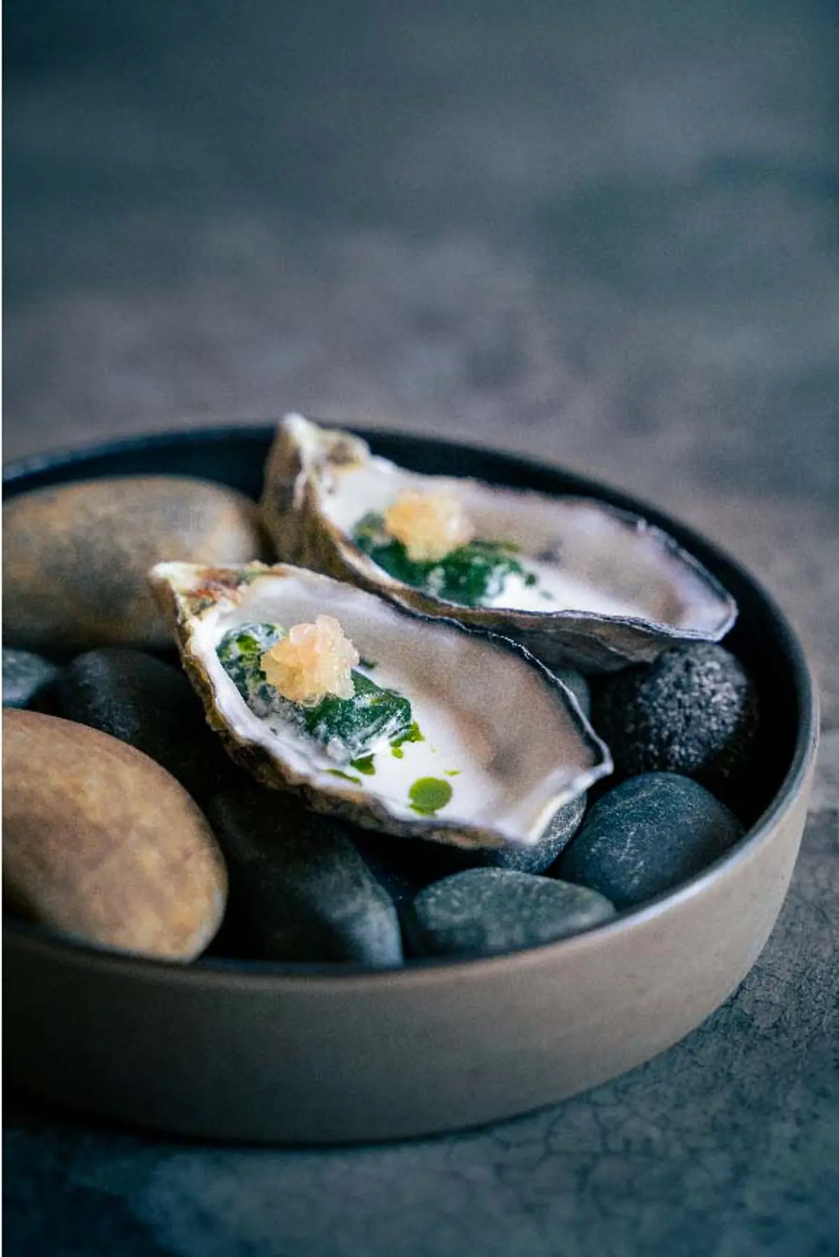 Oysters with herbs at Cloudstreet, Singapore