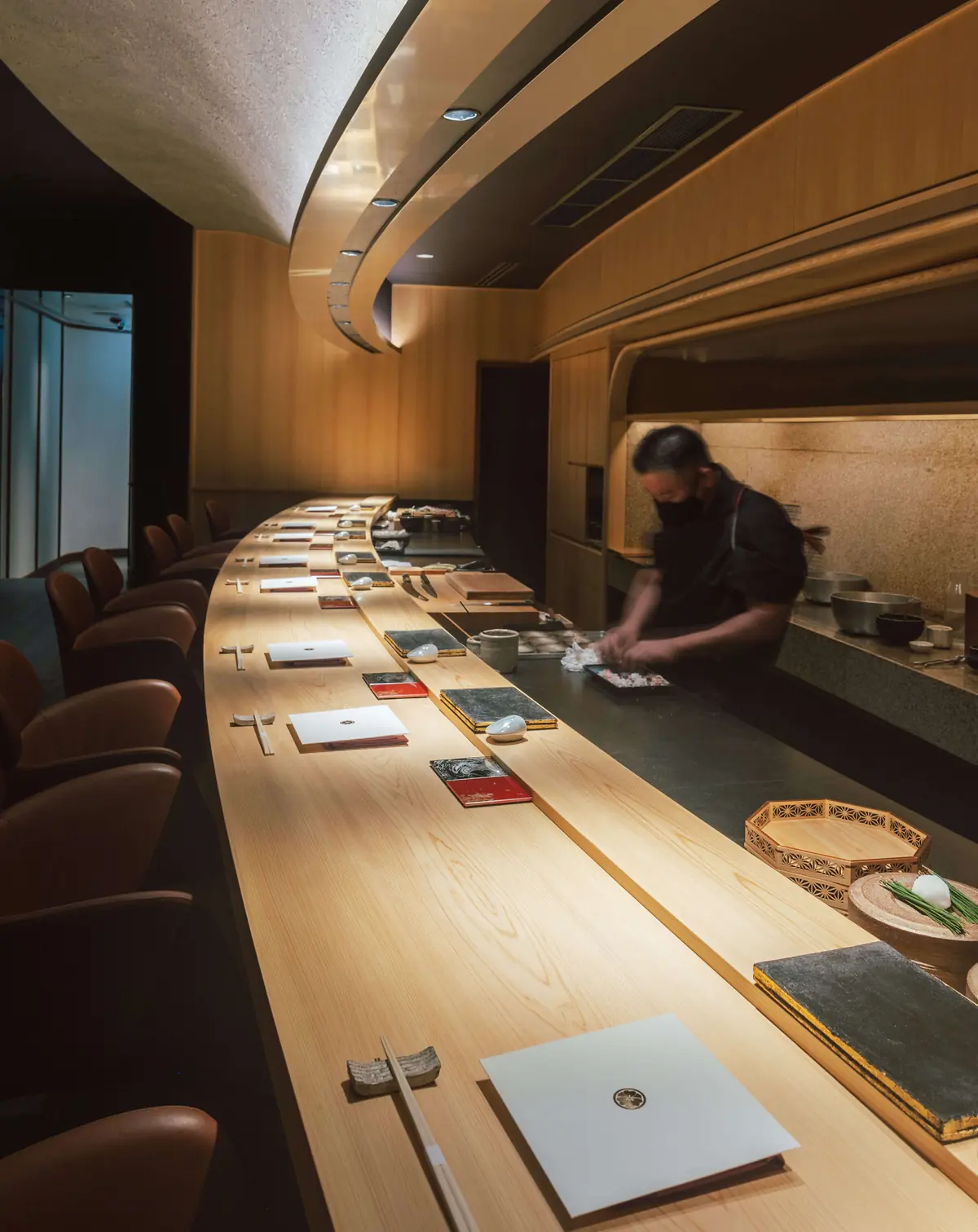 The sushi counter at Hamamoto, Tanjong Pagar, Singapore