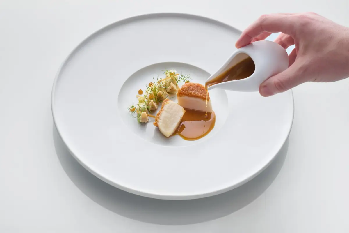 Scallop with artichoke at JAAN by Kirk Westaway, Singapore