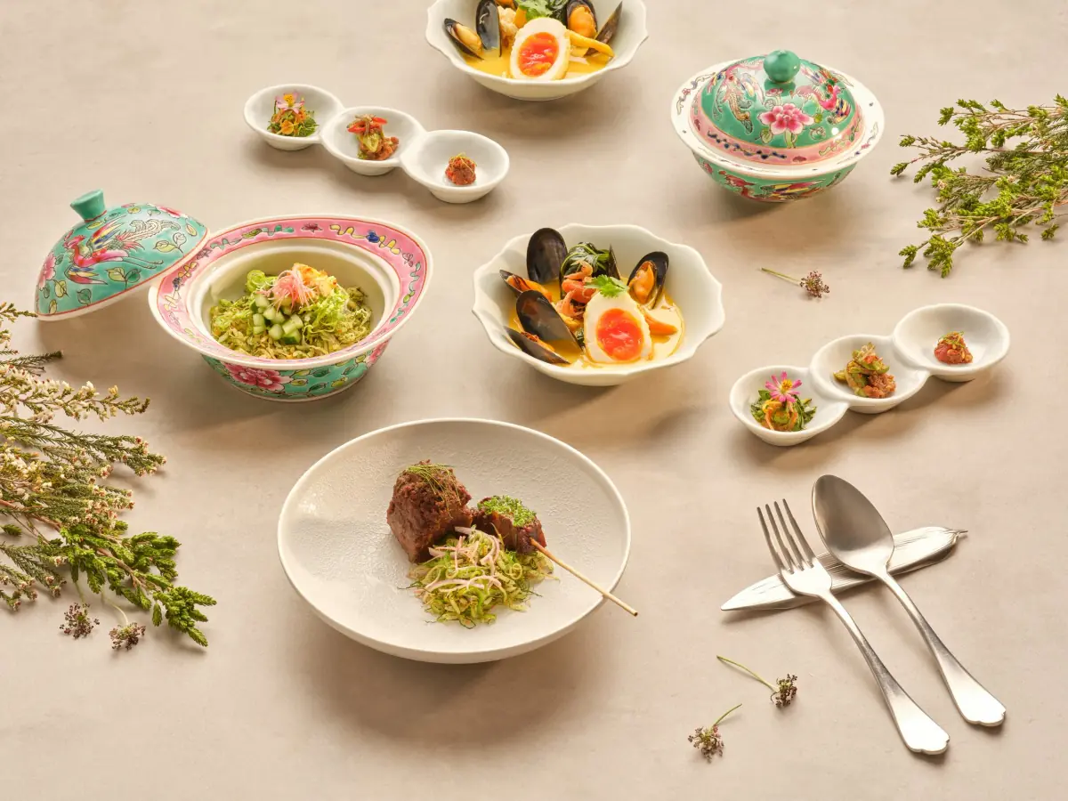 A spread of Straits dishes at Pangium, Singapore