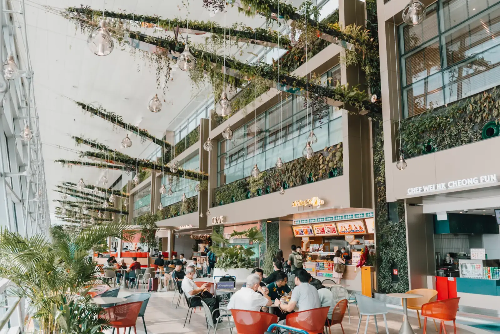 Changi Airport — The Gourmet Garden dining and planting area at Terminal 2, Changi Airport