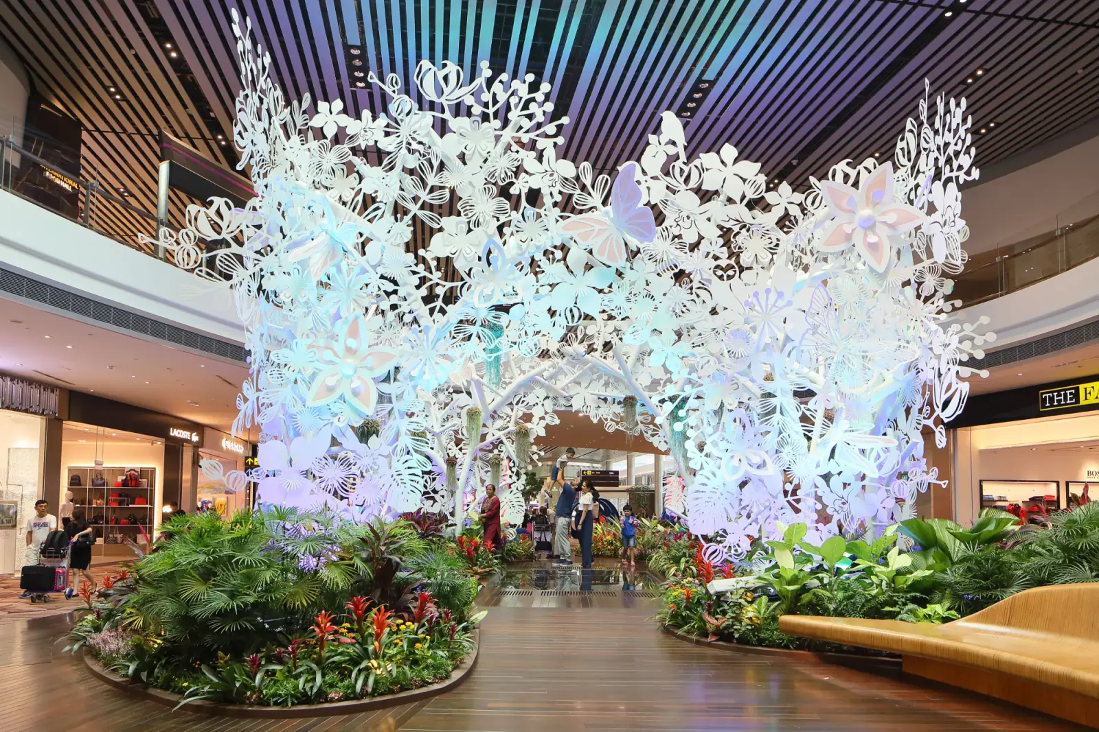 Changi Airport — The Steel in Bloom sculpture installation at Terminal 4, Changi Airport