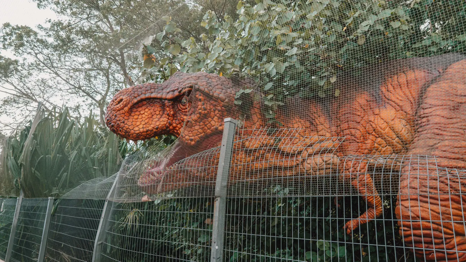 Changi Airport — A life-size T-Rex dinosaur replica along Changi Jurassic Mile near Changi Airport