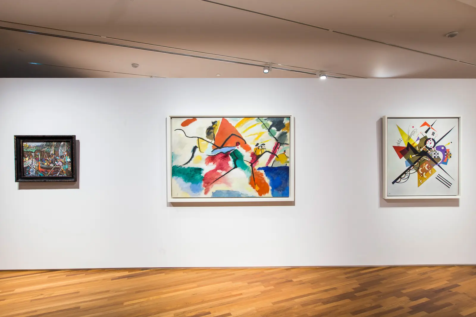 National Gallery Singapore — Gallery interior of the 'Reframing Modernism' exhibition at National Gallery Singapore with framed canvases on white walls