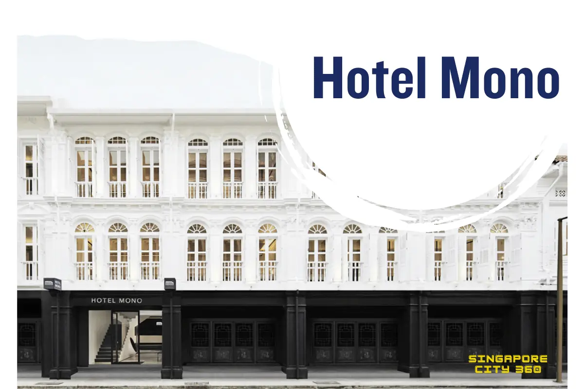 Restored shophouses on a Chinatown street in Singapore housing small boutique hotels
