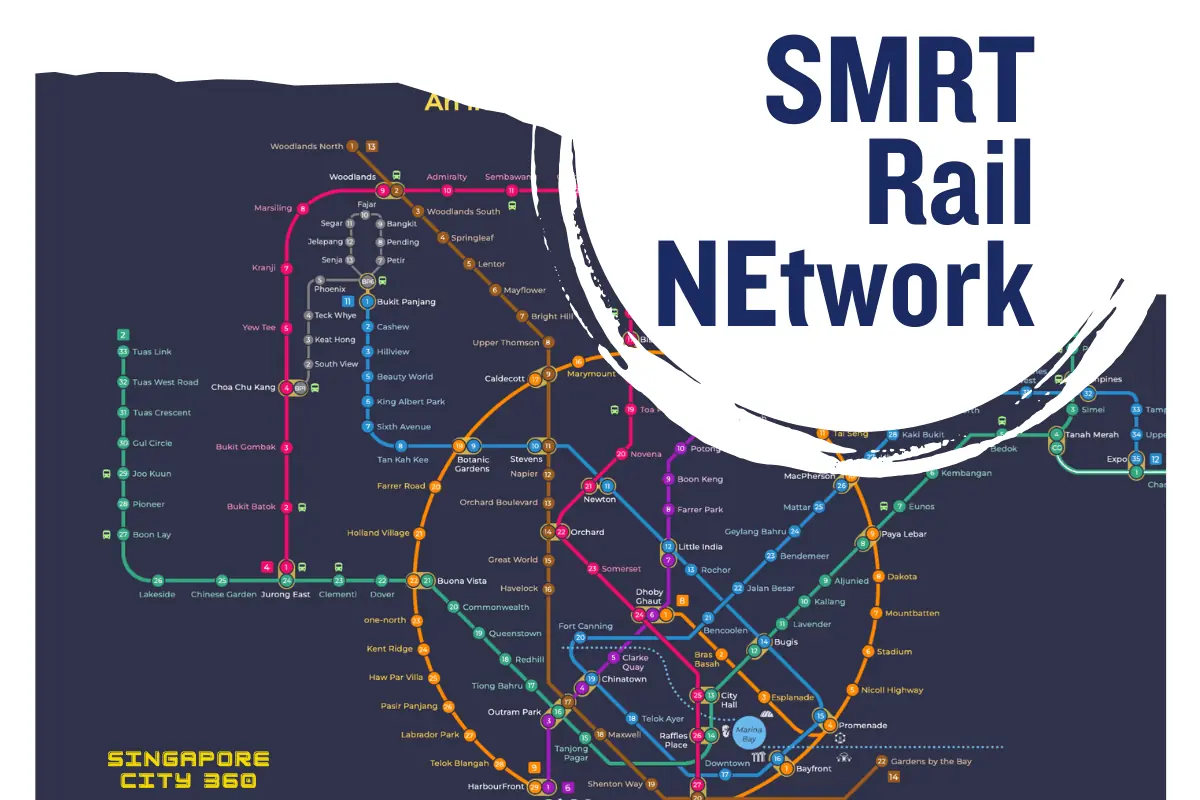 Singapore MRT rail network map showing the Downtown Line running from Chinatown through Bugis to Bayfront