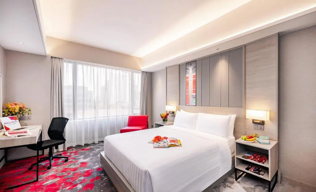 Guest room at Royal Plaza on Scotts near the Orchard Road interchange in Singapore